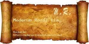 Mederus Rozália névjegykártya
